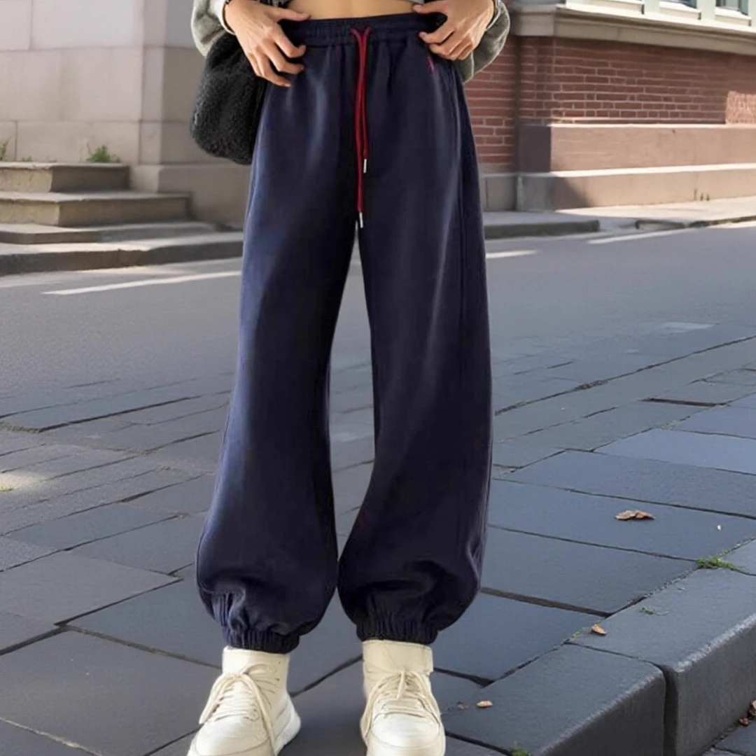 大码运动卫裤女胖mm秋冬2025新款高腰宽松显瘦束脚百搭休闲哈伦裤