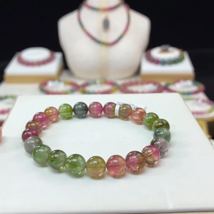 碧玺未镶嵌手链8.8mm±