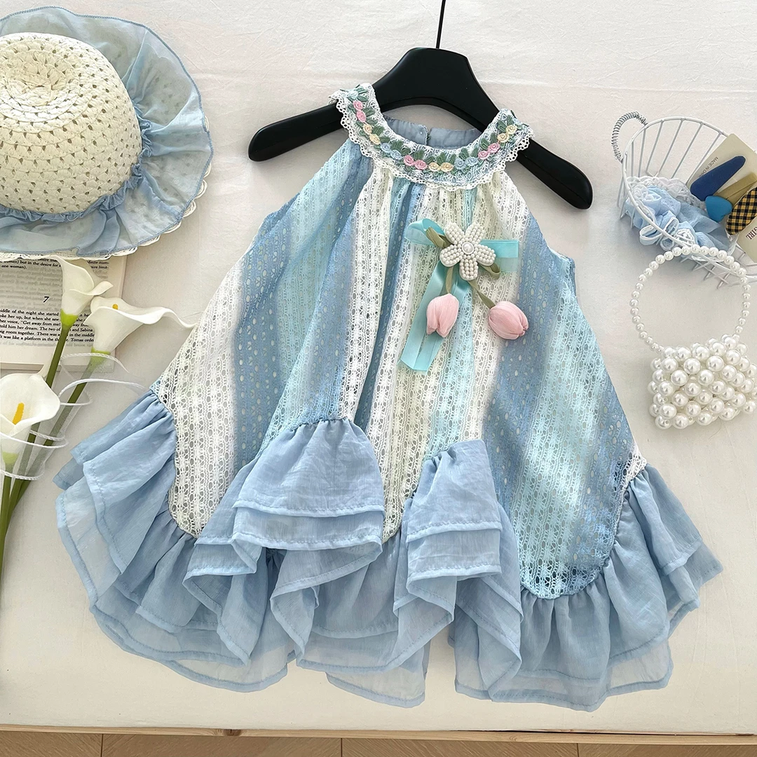 【夏天】女童夏季镂空裙民族风连衣裙女宝波西米亚裙子透气SL0225