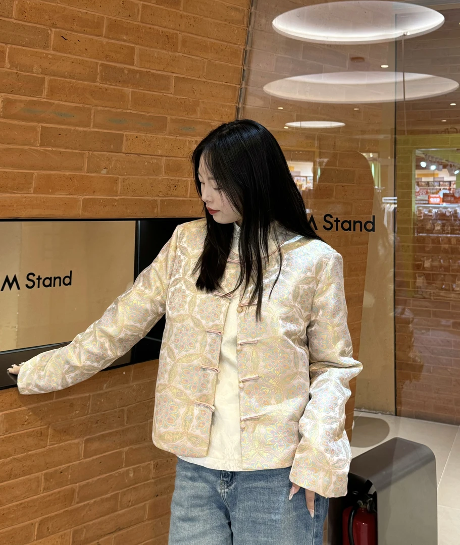 【FF】2025年春季新款新中式国风潮牌粉色短款盘扣外套高级感百搭女