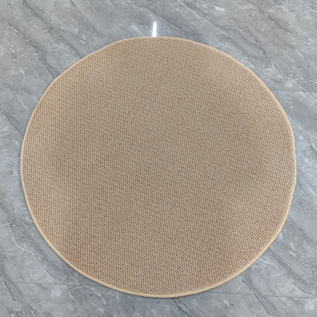 丙纶燕麦色菠萝圈圆形地毯卧室梳妆台电脑椅地毯极简风家用地毯