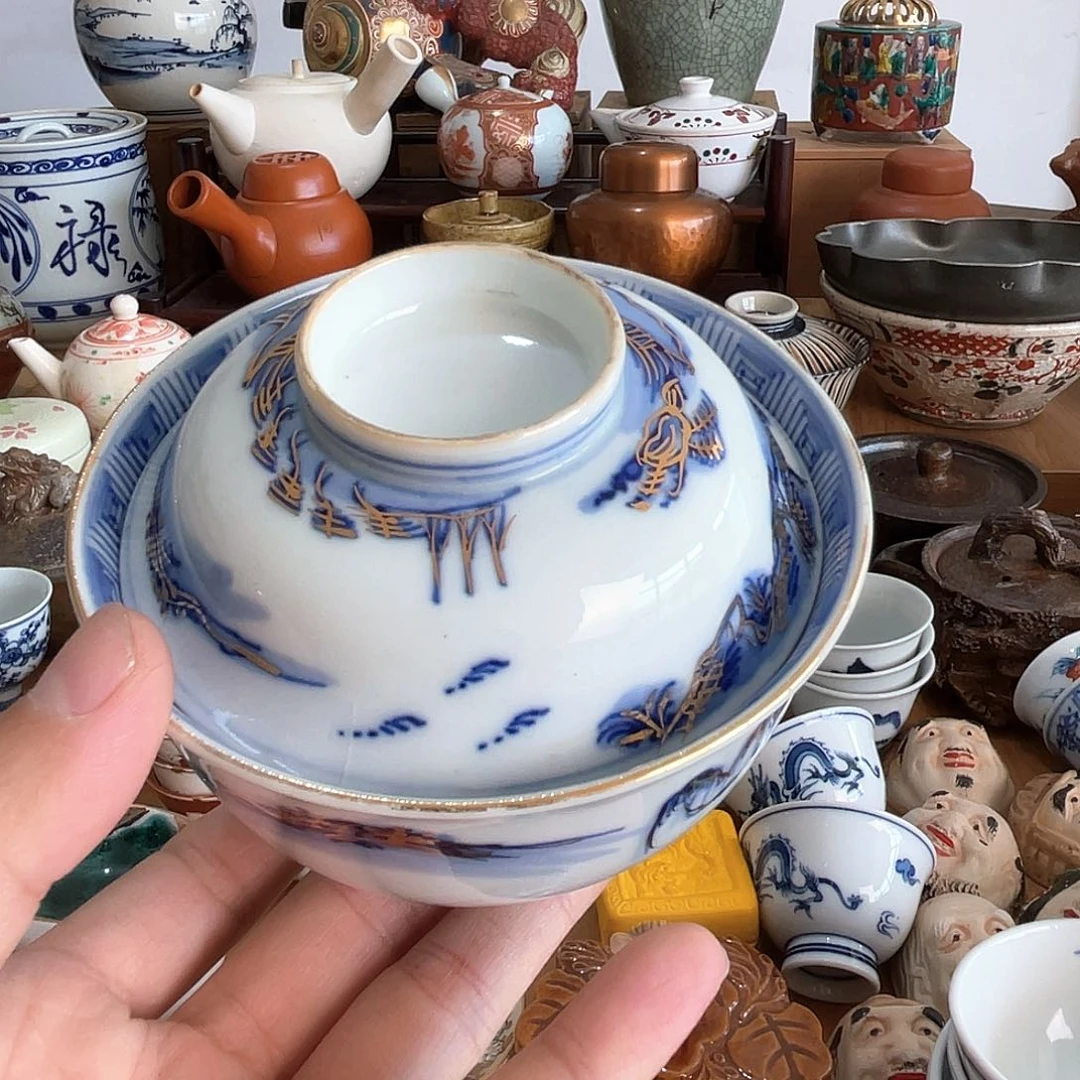 青花盖碗一个好看