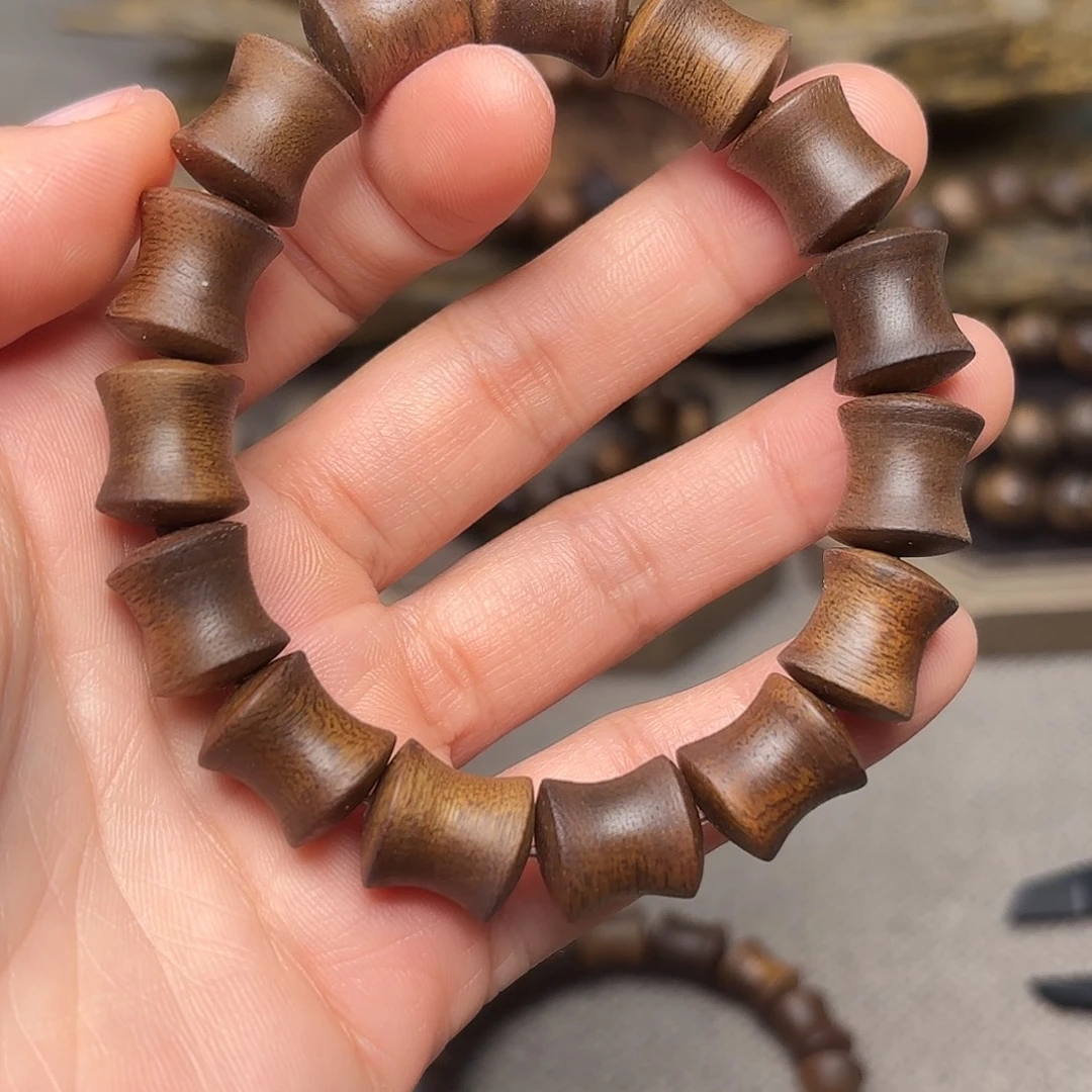 手串沉香越南芽庄黄棋楠糖结料竹节1.0单圈