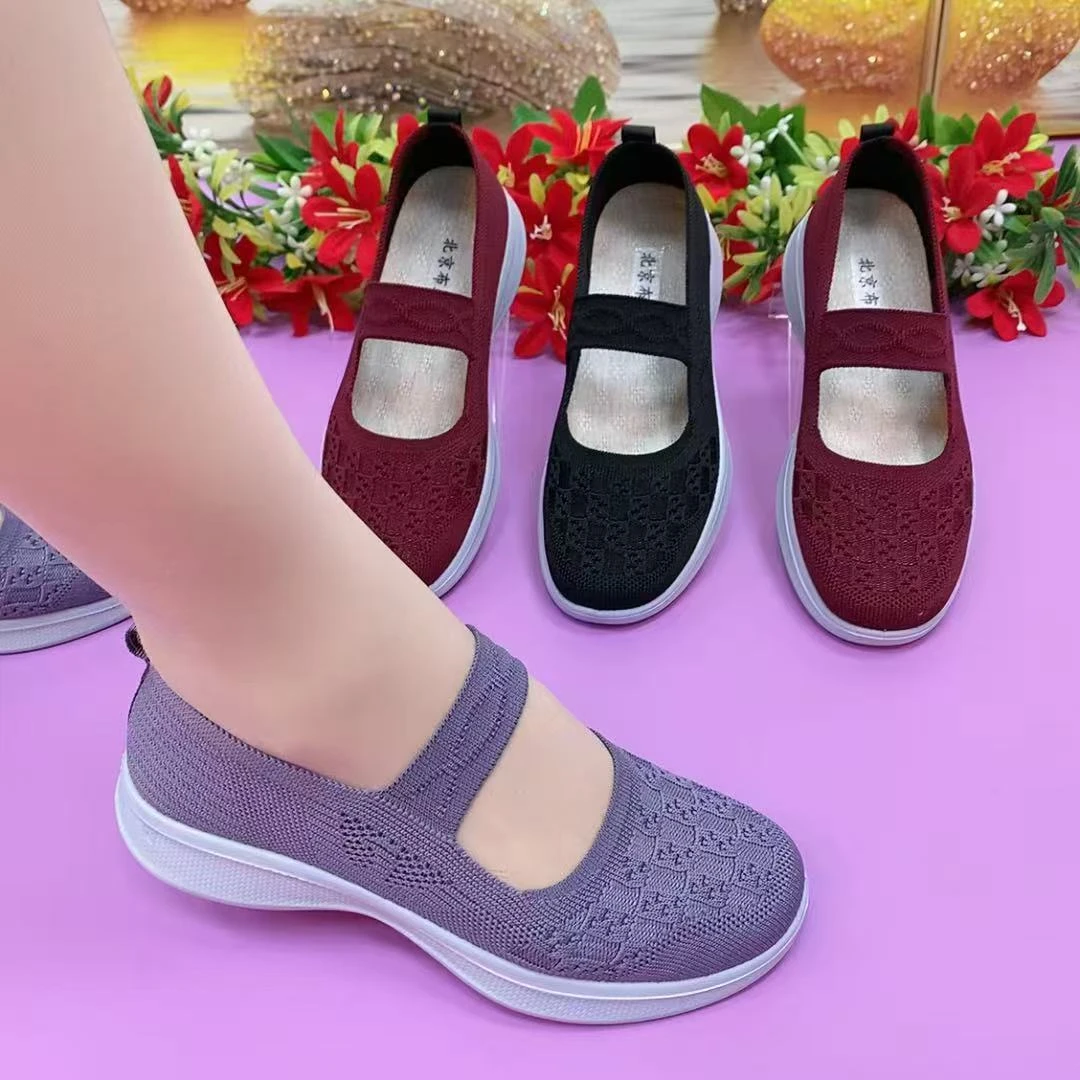 春秋老北京布鞋新款一脚蹬透气轻便妈妈鞋舒适中老年健步软底防滑