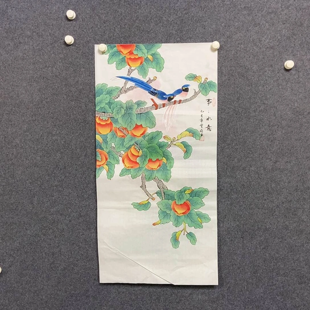 国画三尺工笔花鸟一幅