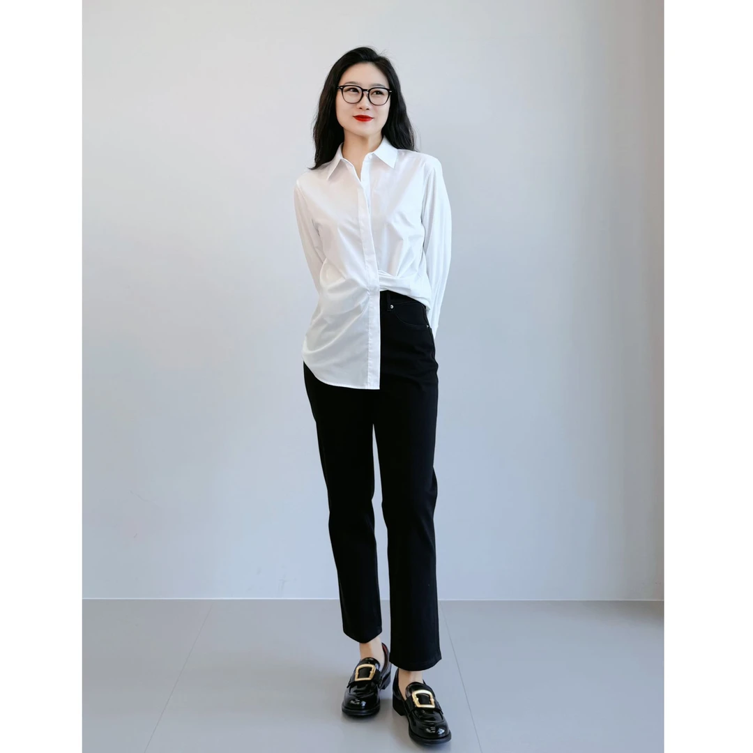 WMRJ春季新款时尚百搭显瘦四面弹牛仔直筒烟管裤