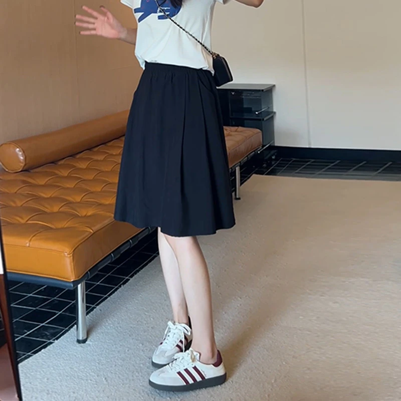 高腰A字花苞裙2025新款女显瘦法式显瘦五分百搭夏季白色半身裙