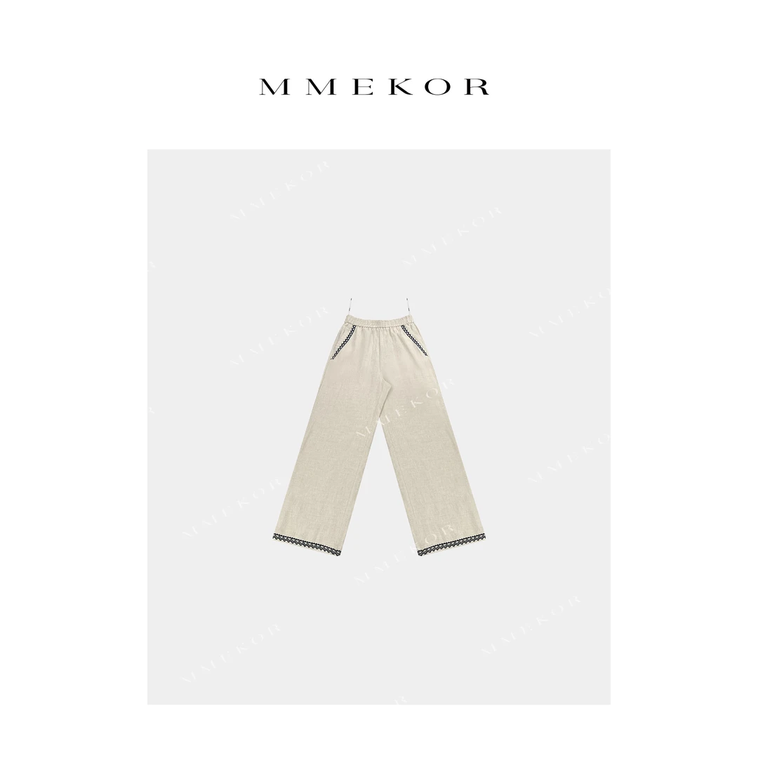 MMEKOR“简朴麻裤”2025新款智性通勤日常百搭休闲裤 79753