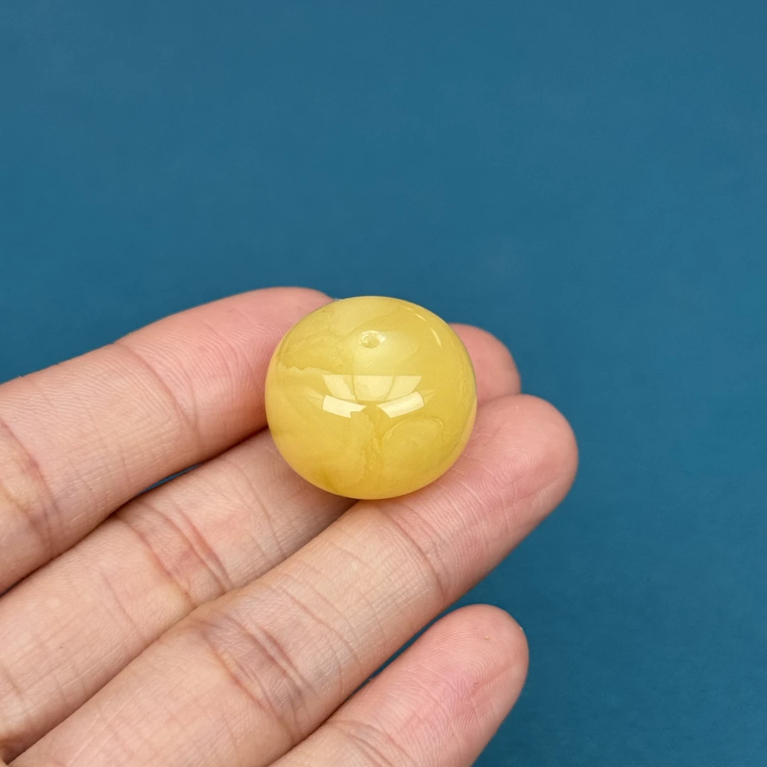 M4268天然原矿蜜蜡 妖花墩子 20*15MM 抖音基地质检发货