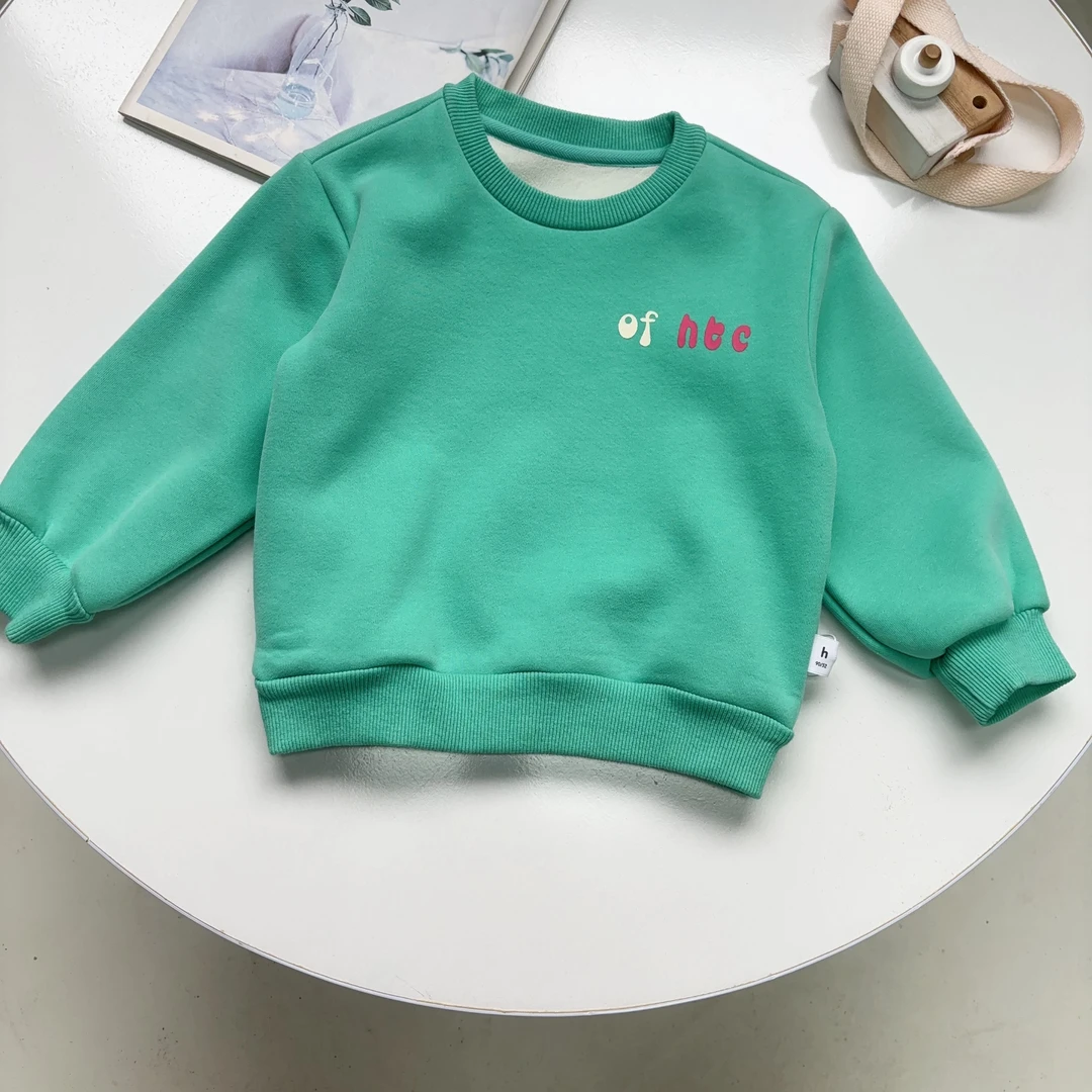 N6168儿童秋冬休闲萌娃穿搭加绒卫衣228220151