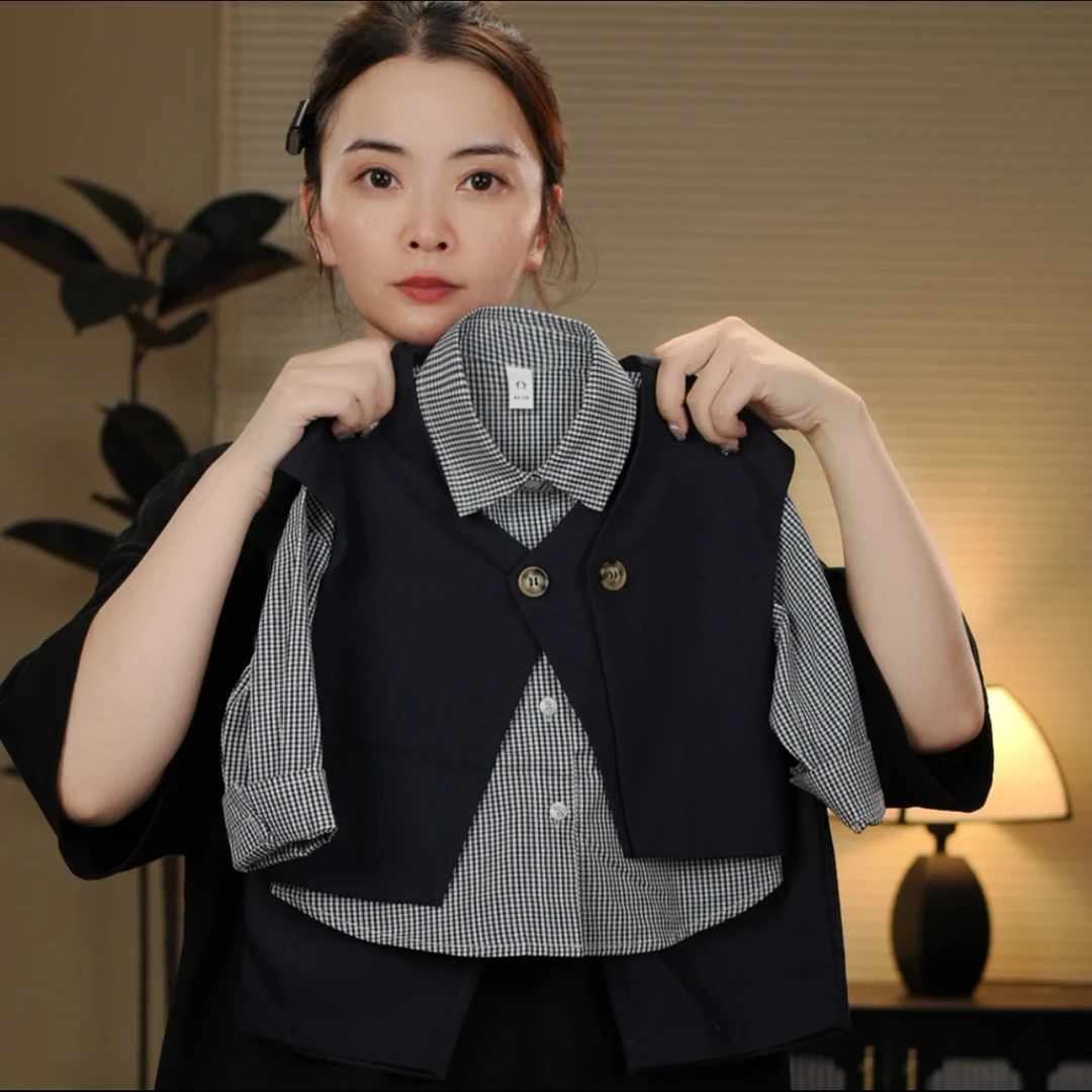 【现货文艺范】2025春季新品潮流休闲西装男童女童儿童套装25122