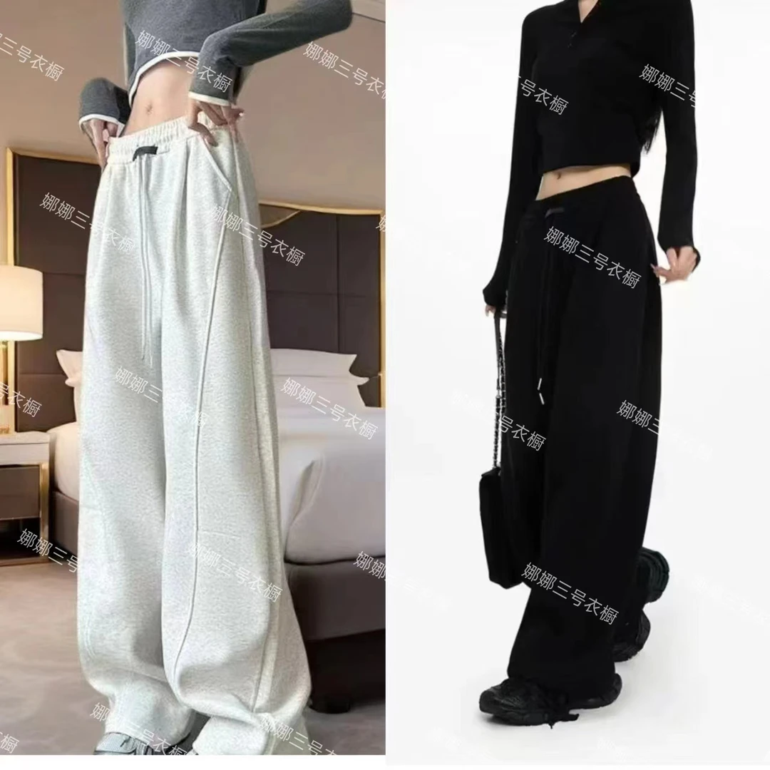 【高品质/赠运补】新款黑标镰刀裤2024秋冬季运动弯刀抽绳休闲卫裤