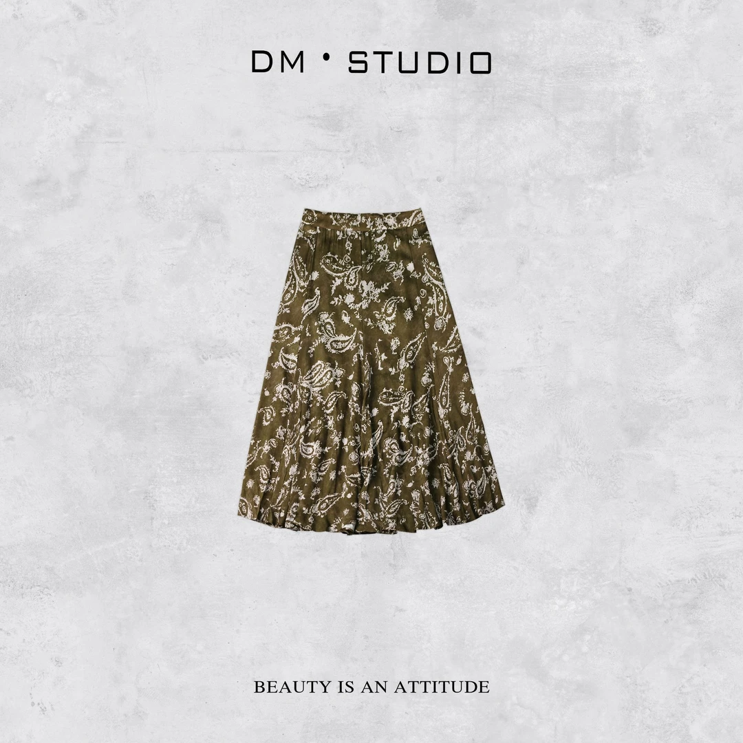 DEDM-DM•STUDIO/小众气质高级感腰果花显瘦宽松半身裙（11154）