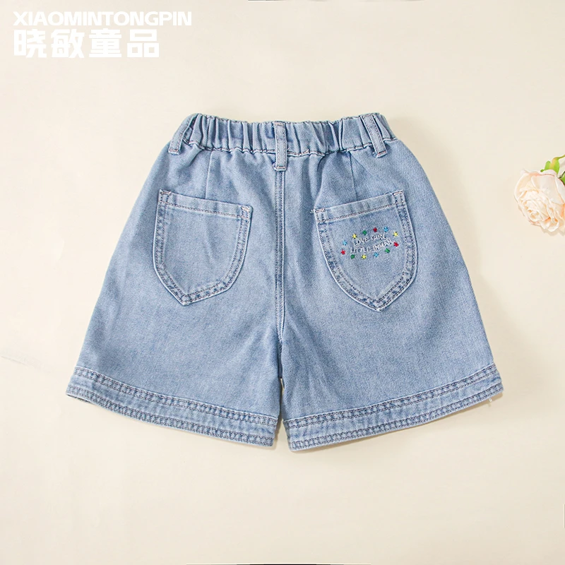 2025年款衣服儿童彩色星口袋牛仔短裤3C4479女童薄款夏季