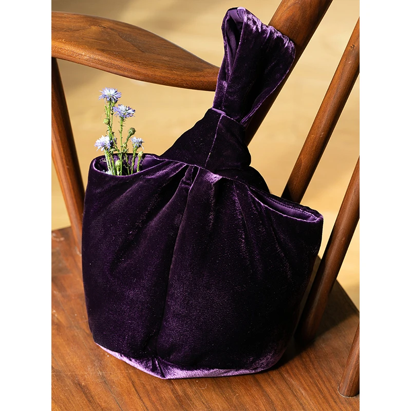 牧衣游原创 丝绒包包小巧轻便小袋子休闲 偷闲【不支持会员折】