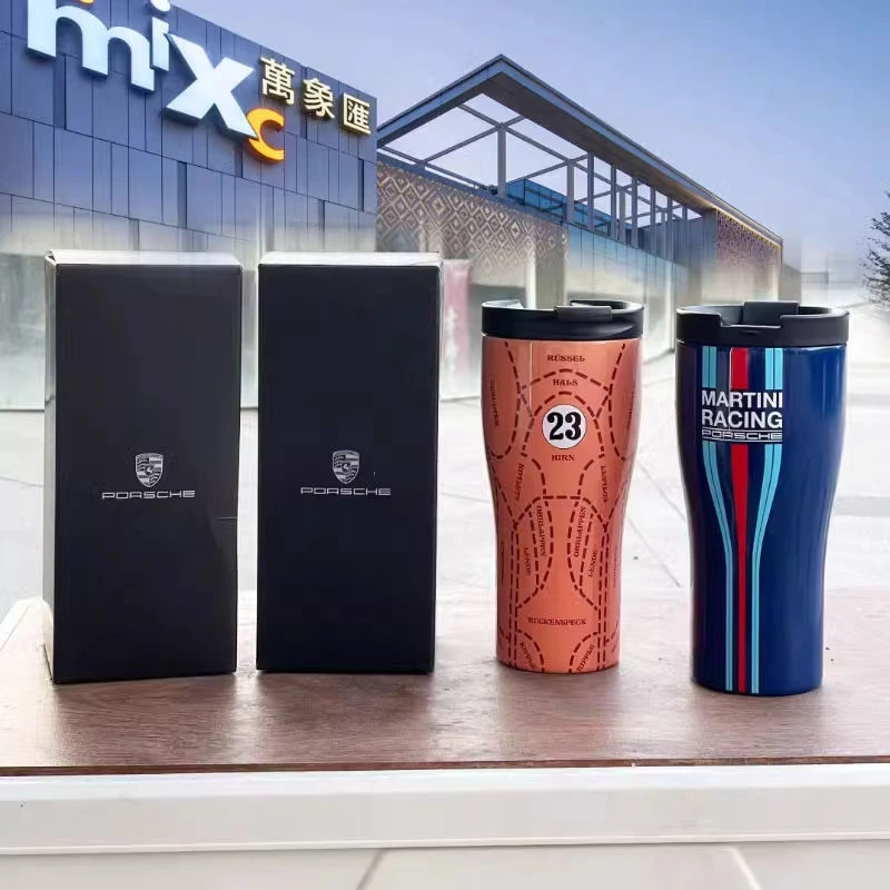 保时捷保温水杯macan的杯子4s店礼品粉猪2024新年礼物车载不锈钢