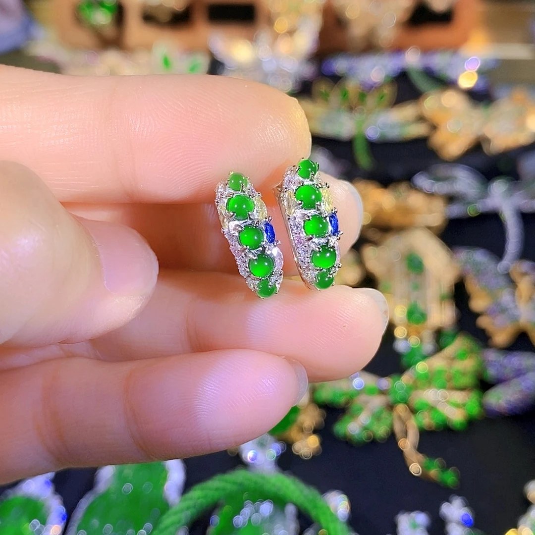 颈饰银S925镶嵌翡翠