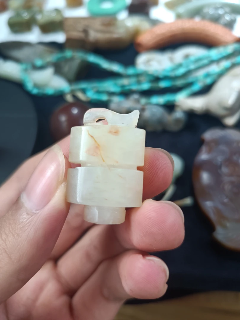 司南佩挂件明清工带皮精雕配饰