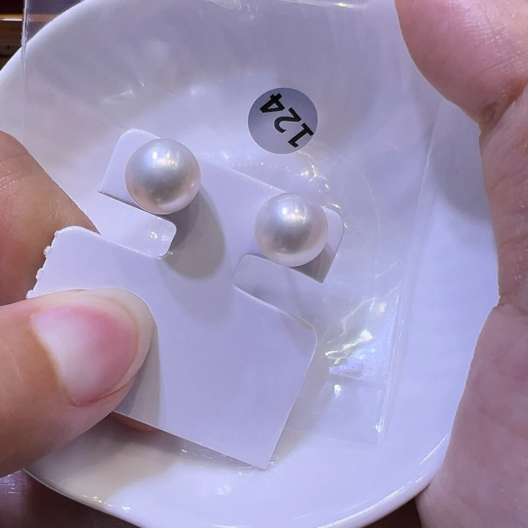 淡水珍珠耳饰银S925镶嵌