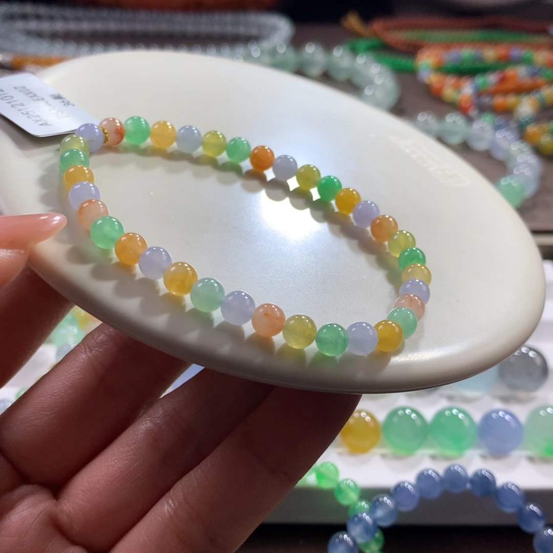 翡翠未镶嵌手链胶润细腻多宝小米卡5