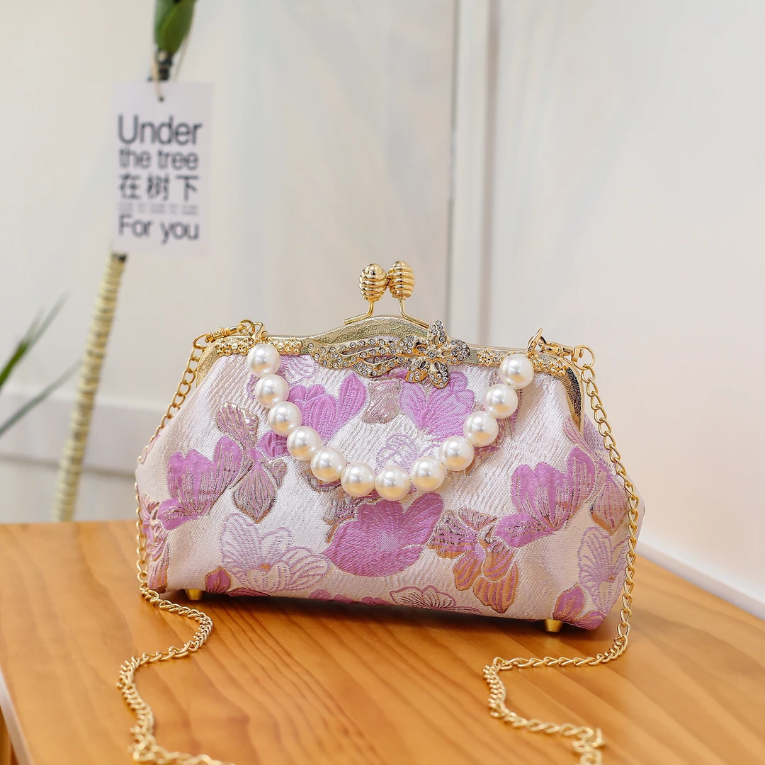 【蝴蝶兰】新中国国风旗袍马面裙搭配晚宴手提斜挎包复古百搭A678