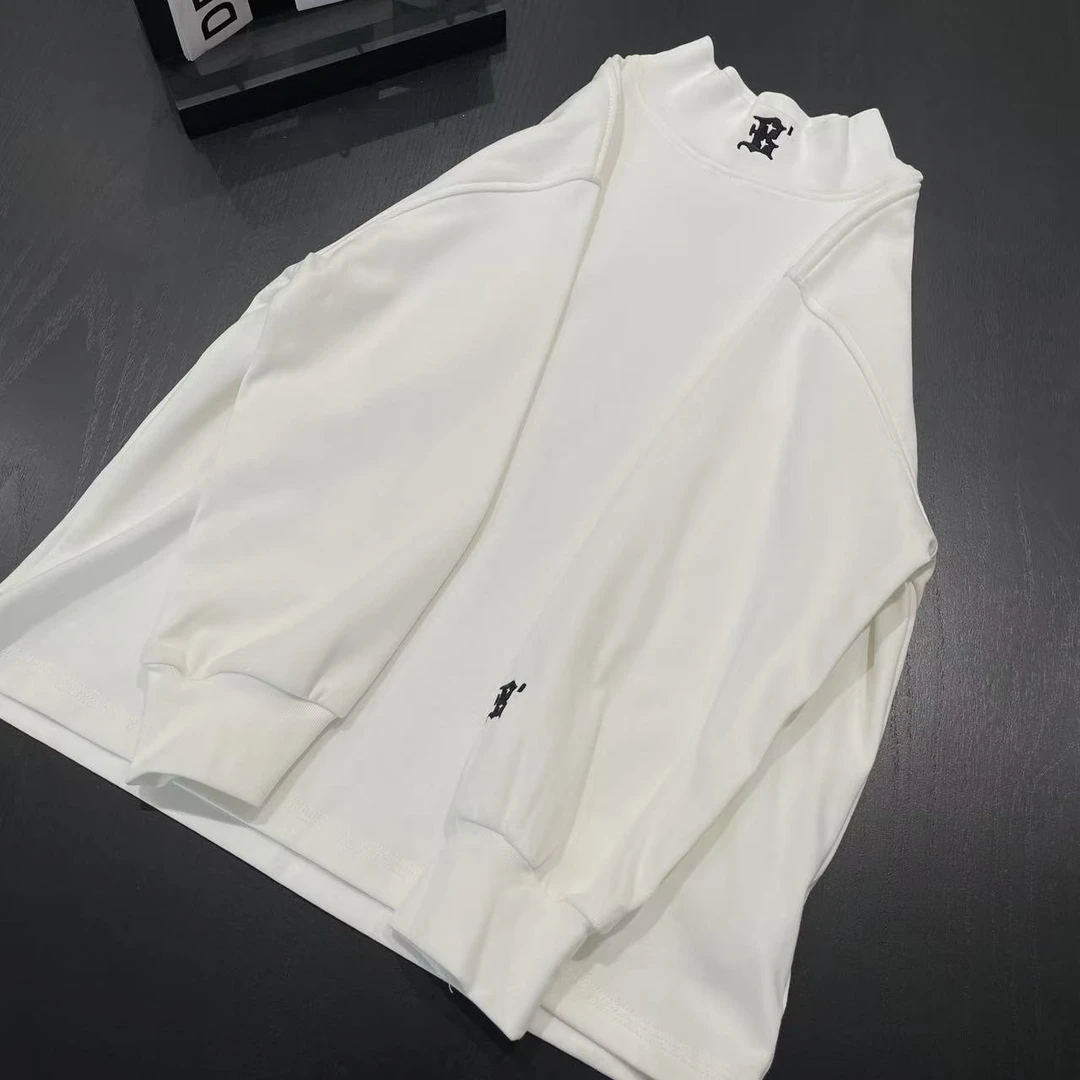 秋冬男童女童半高领T恤白色 1064沐系