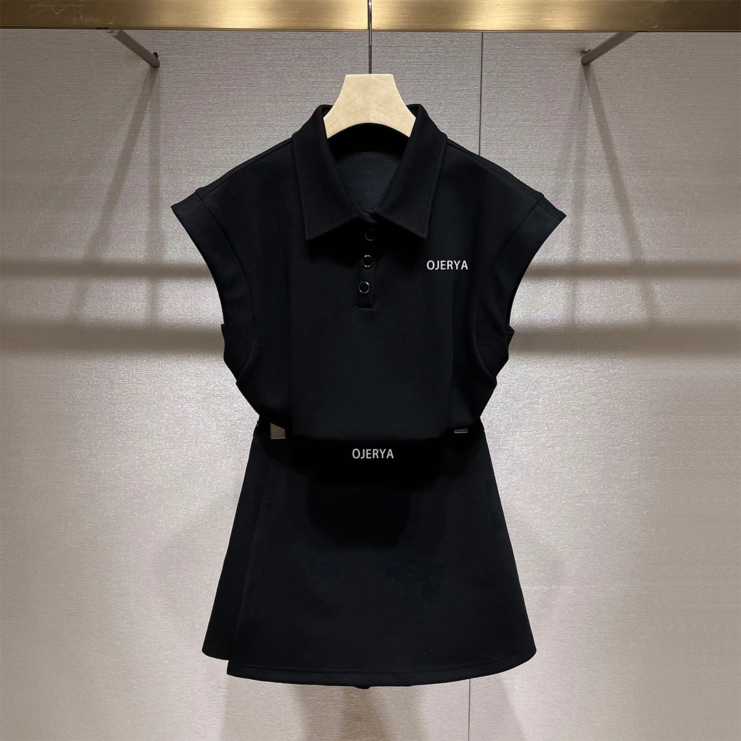 套装搭配一整套2025夏季新款运动休闲风抽绳polo衫高腰半裙两件套