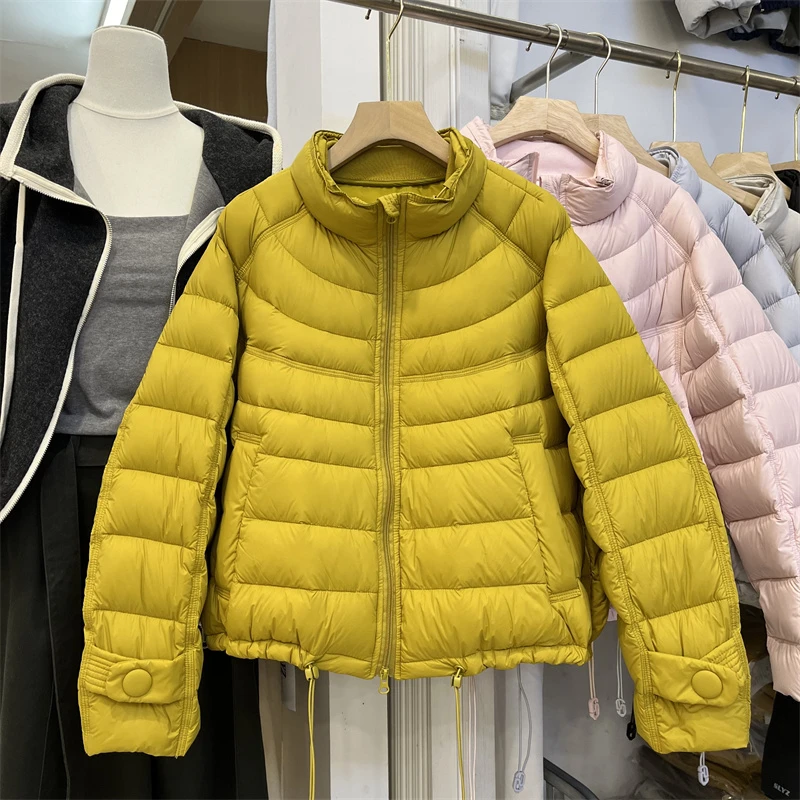 女款泡芙云感排骨羽绒服女2025新款宽松立领超好看短款小个子外套