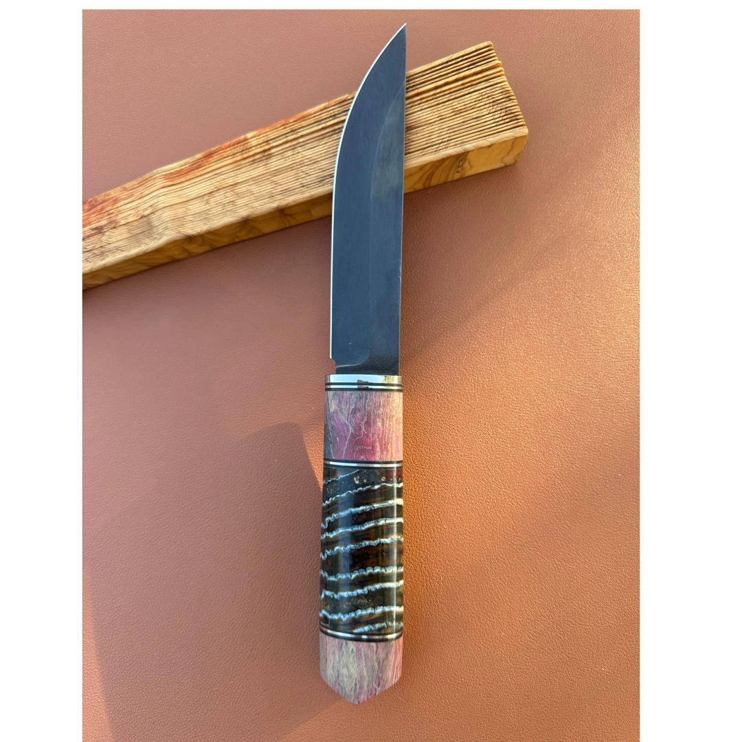 【锐掌】乌兹钢手柄稳定固化木加臼齿水果刀