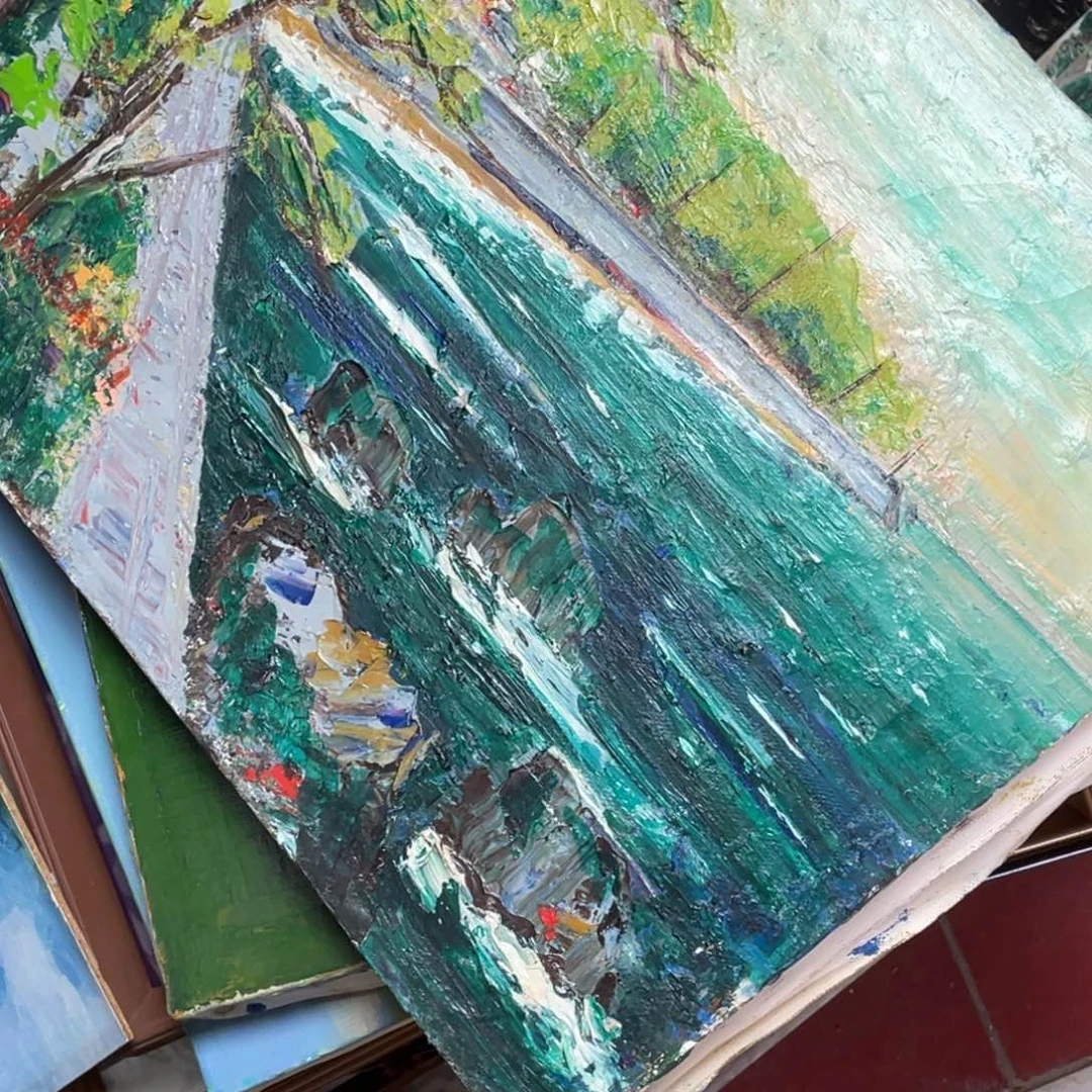 温***夏中古框画不退不换有磕碰