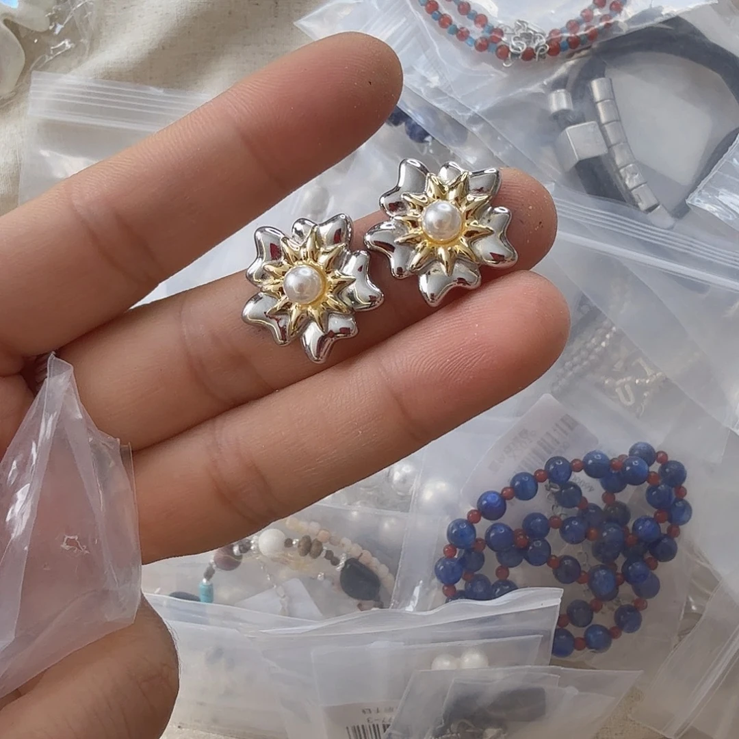 吊坠925银太阳花耳环