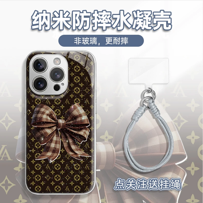 适用于苹果16华为OPPO小米VIVO高颜值简约LJ闪粉水凝手机壳AM0878