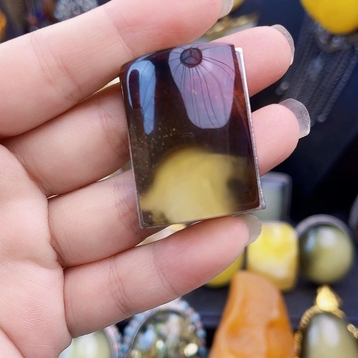 琥珀银S925镶嵌裸石