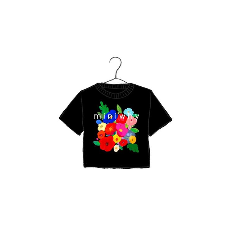 miniwhy亲子童装 | "韩国制造" 设计师印花系列 彩调花花T 25夏