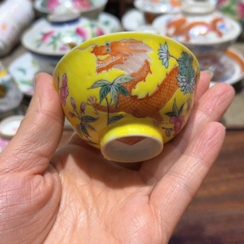 手绘茶杯盖碗壶承陶瓷