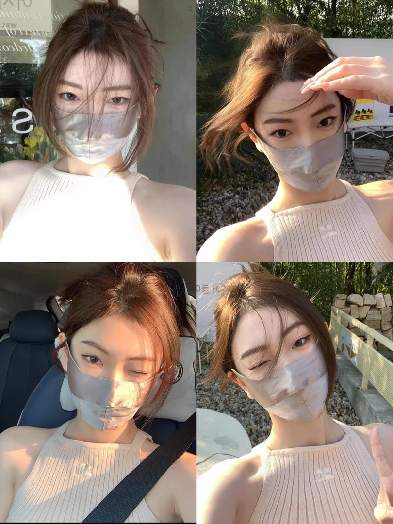 100桑蚕丝口罩！双面都真丝养肤透气不闷痘口罩（YWFS001#）爱唯依