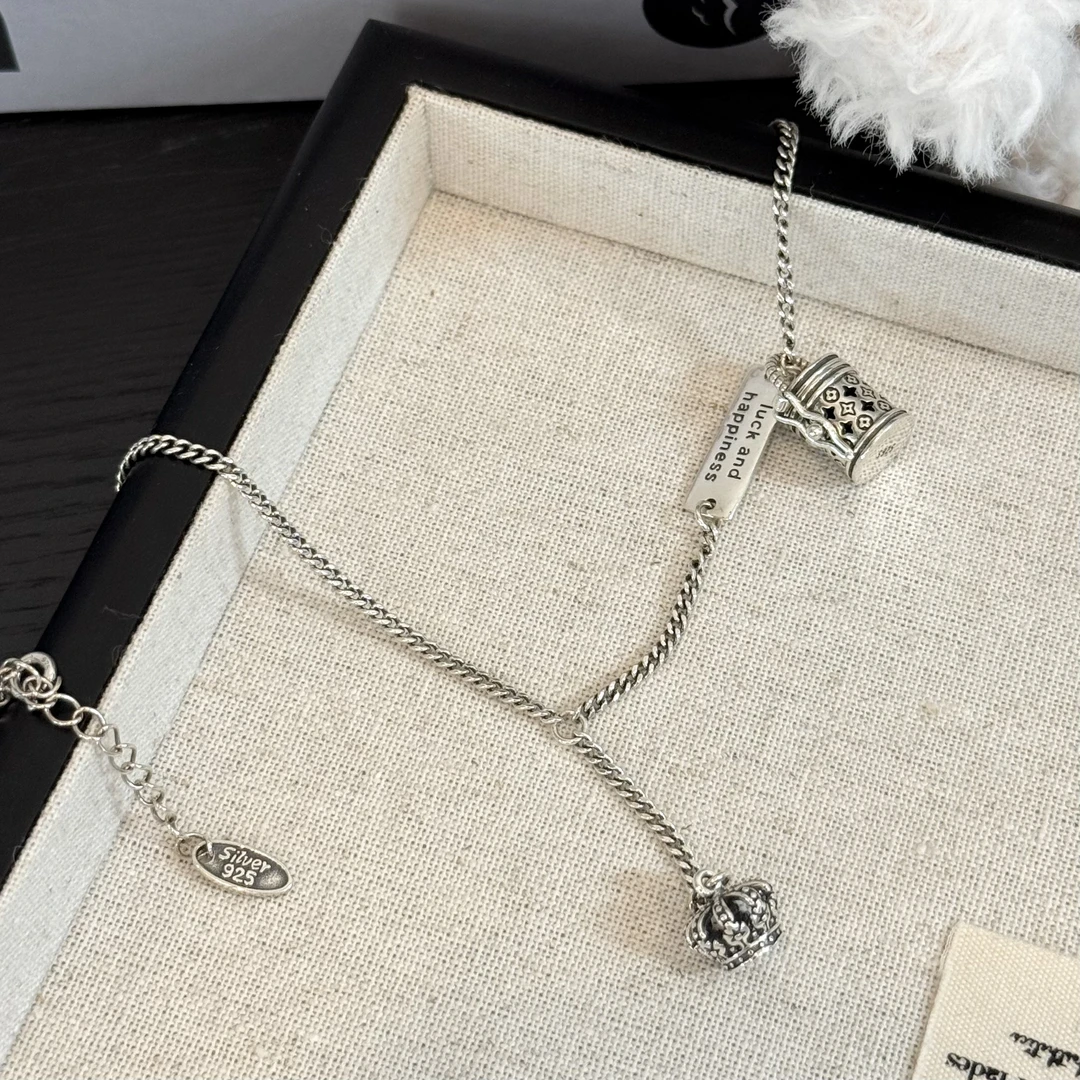 链子925银 【发财桶】精致哥特风假日风生日礼物送女生手工气质轻奢