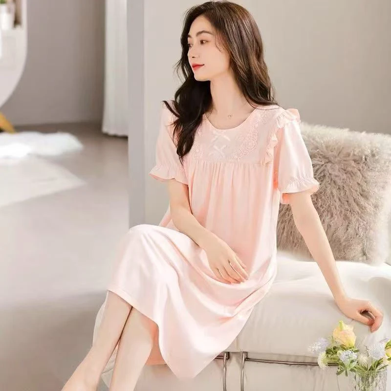 杨璇家棉纱短袖睡裙169-3