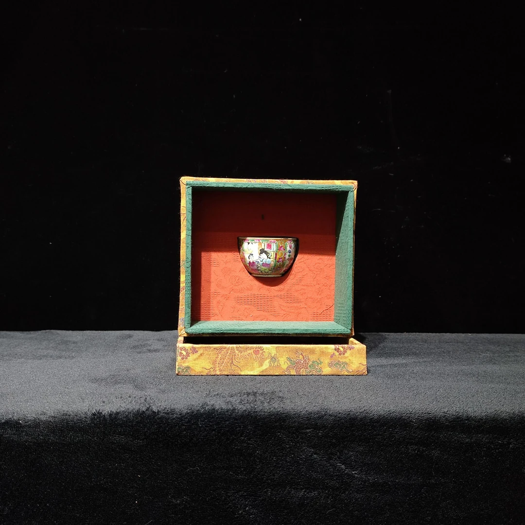 【闪购商品】 Gg1 清同治粉彩清工描金教子图纹缸杯