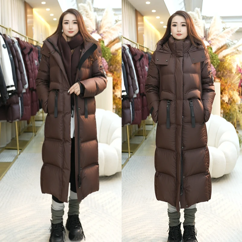 高品质羽绒服女2025新款爆款冬季连帽时尚显瘦中长款大气保暖外套