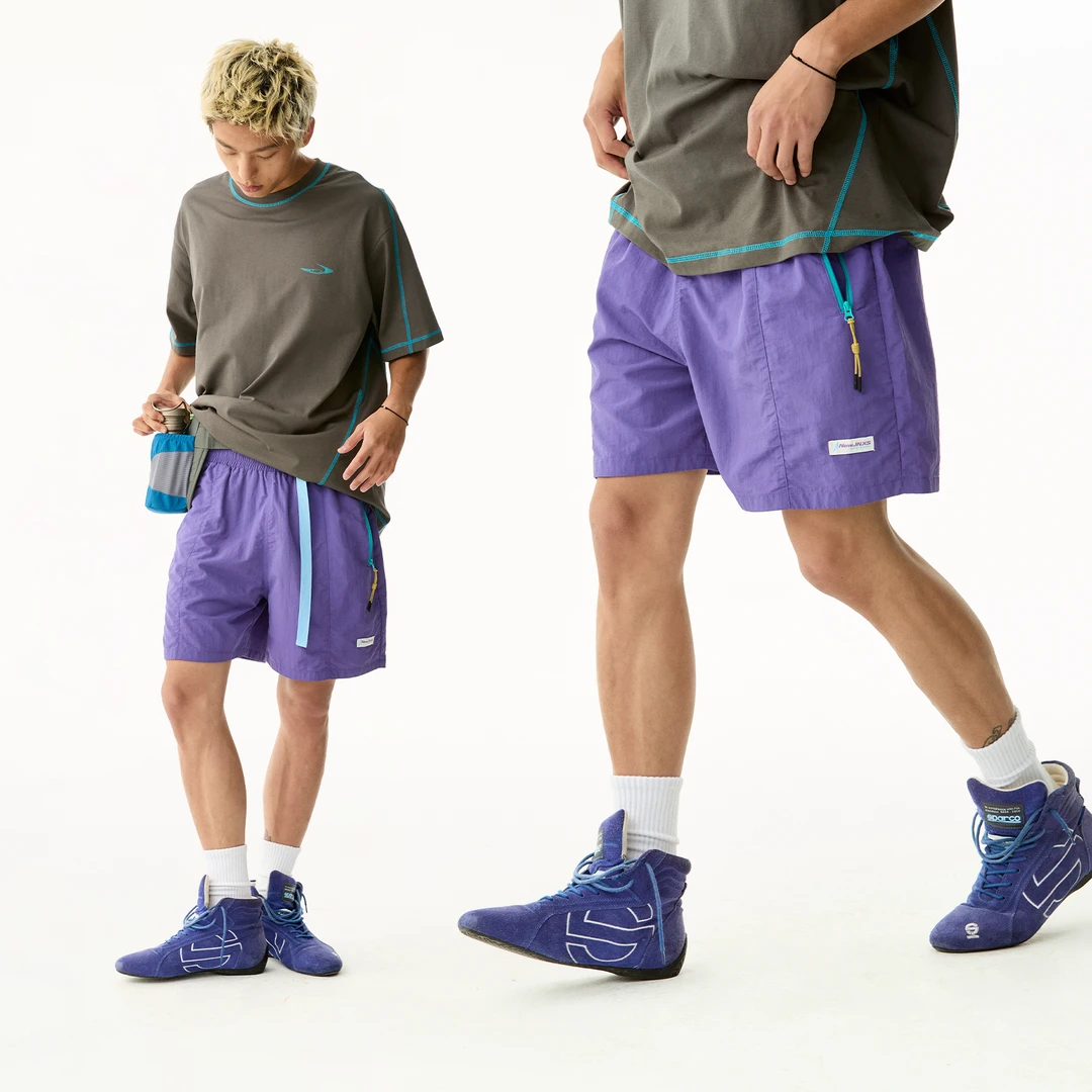 江南先生运动轨迹户外运动撞色反光速干夏季多色梭织短裤JN52C55