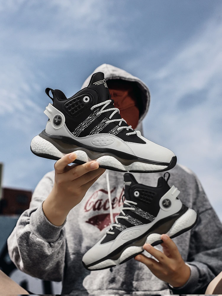 黑白皮面男女百搭透气潮流潮鞋篮球鞋14