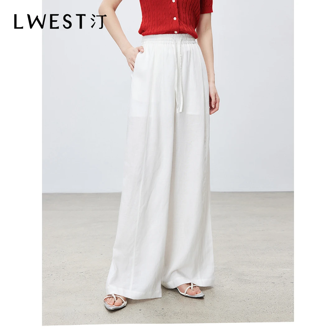 【林一专属】朗文斯汀高腰显瘦亚麻天丝休闲裤DTMK5204E12804