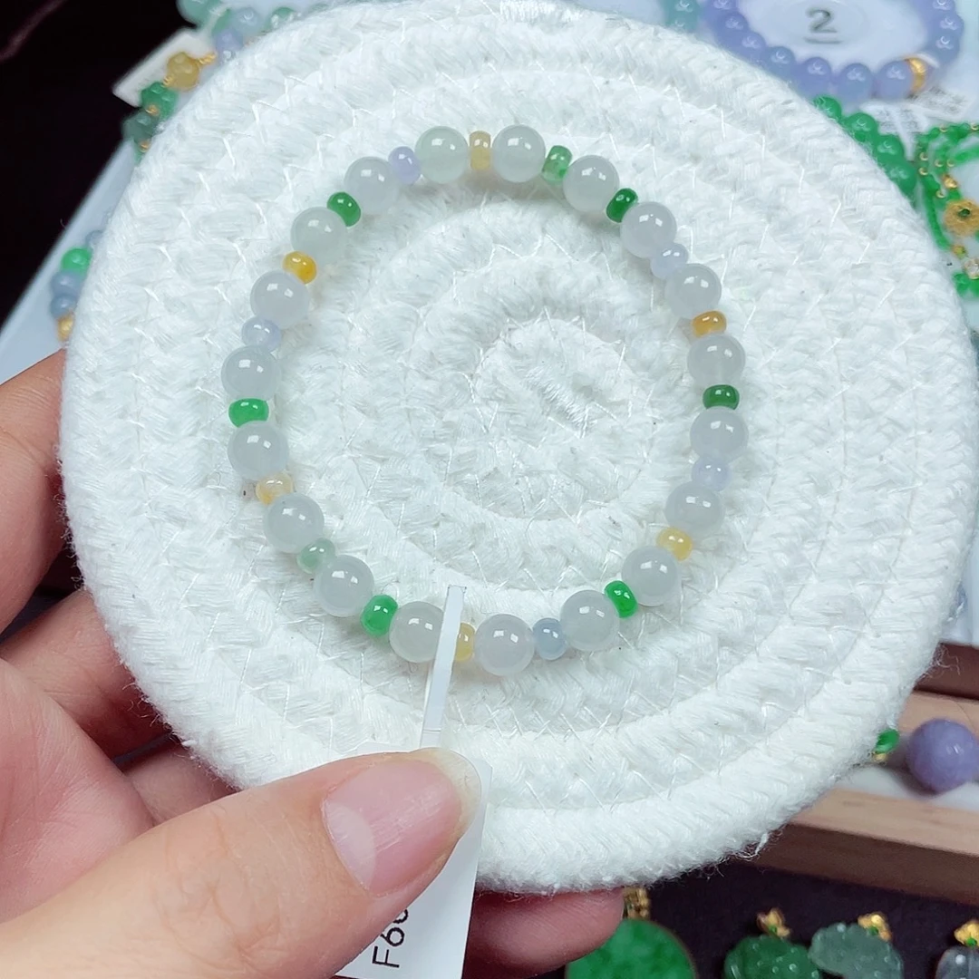 翡翠未镶嵌手链天然缅甸翡翠A货卡7