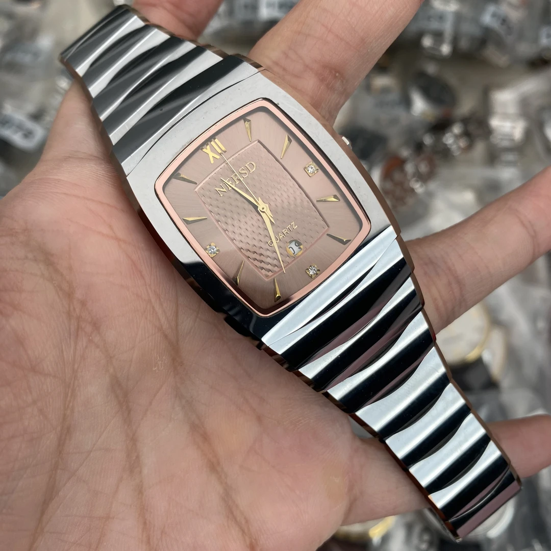 耐尔斯顿进口石英男表防水蓝宝石镜面钨钢日历撤柜少量库存高品质