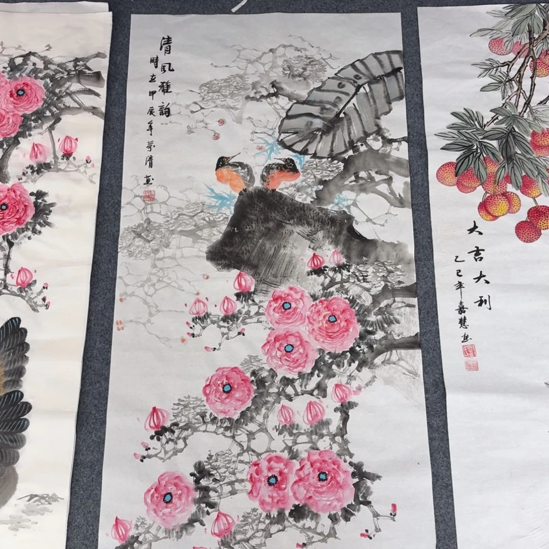 国画三尺尺寸50X100纯手绘作品