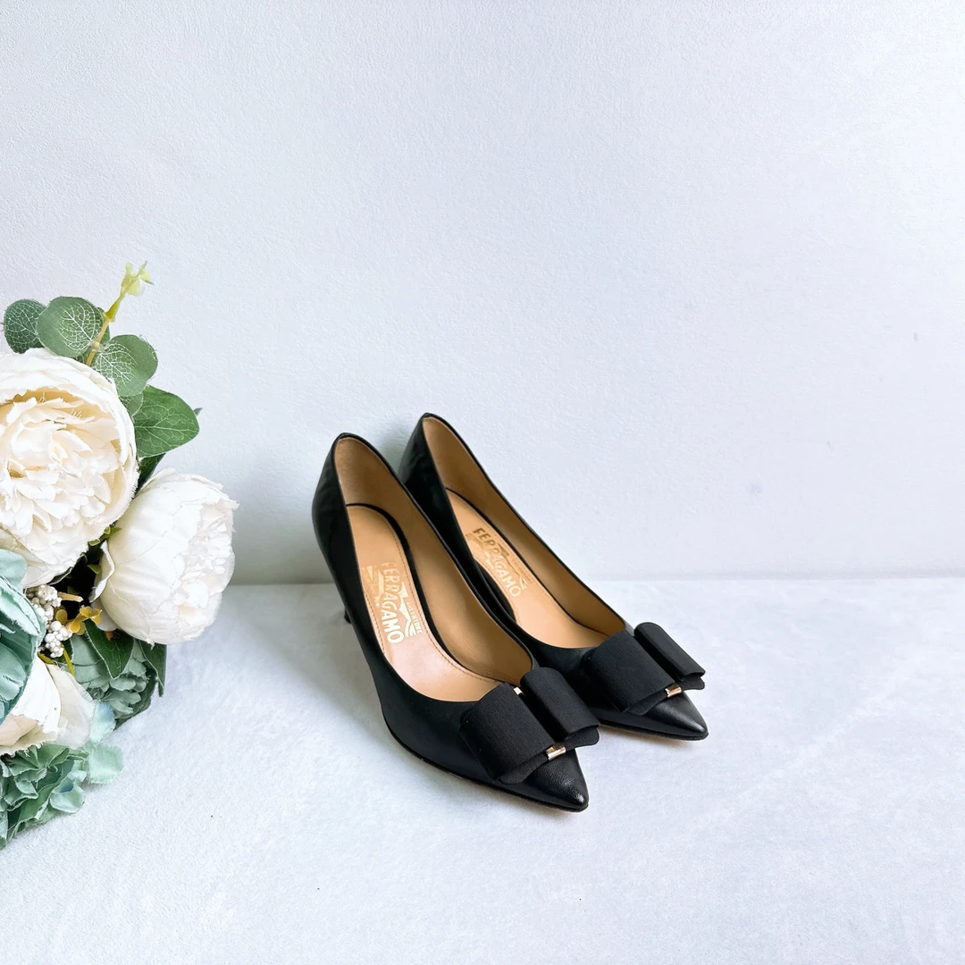 95新 FERRAGAMO/菲拉格慕 高跟鞋/37码/Xspa5119