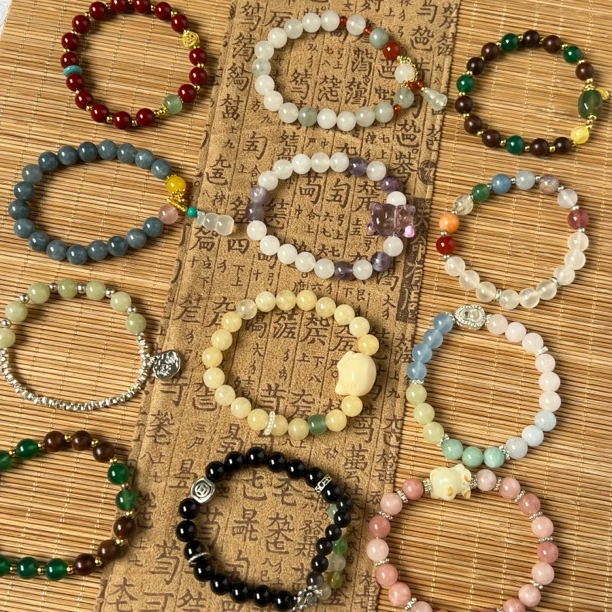 合金手链 新中式国风串珠手链复古原创时尚百搭手串潮小众ins设计