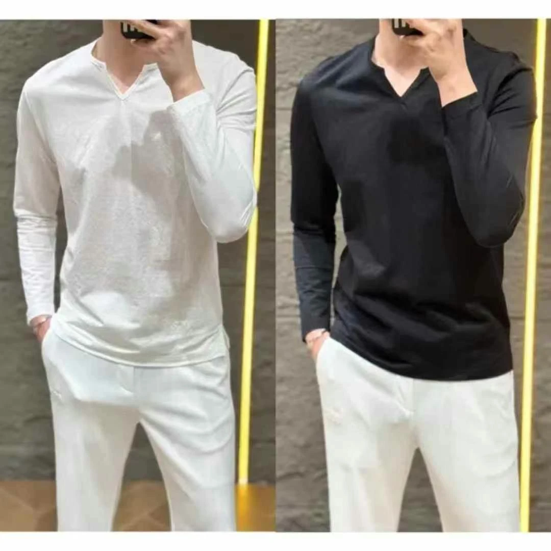 8968   新款男士高奢时尚百搭纹理感超薄长袖T恤