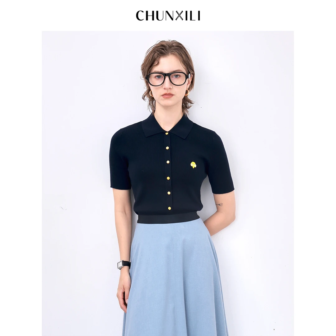 CHUNXILI/春熙里 时尚气质POLO针织衫D07M51018
